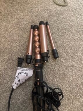 WavyTalk 4-Piece Interchangeable Curling Wand Set - Rose Gold/Black